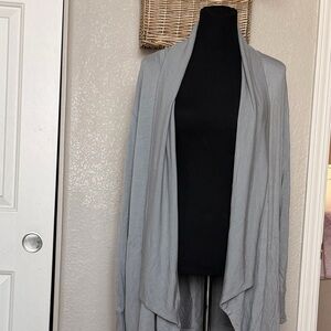 Athleta Light Gray Open-Front Draped Cardigan